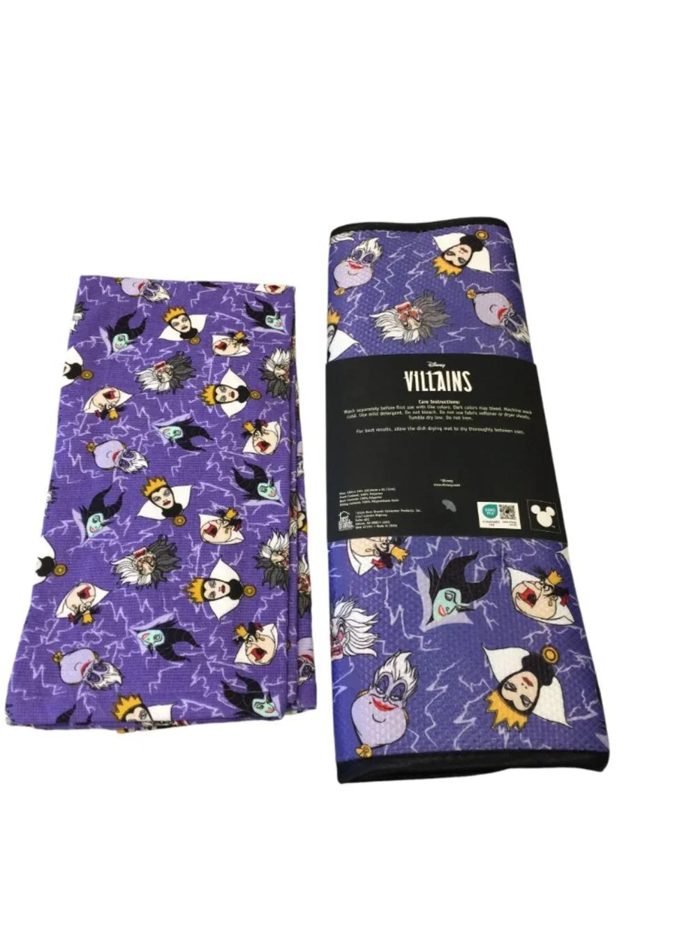 Disney Villains 2 Pack Kitchen Towels Drying Dish Ursula Maleficent Evil Queen C